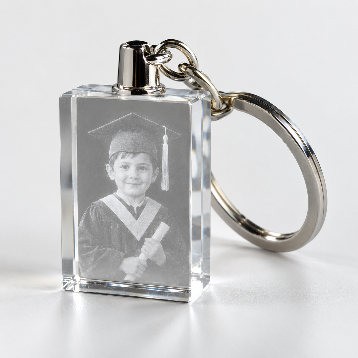 Llavero de cristal 3D personalizado