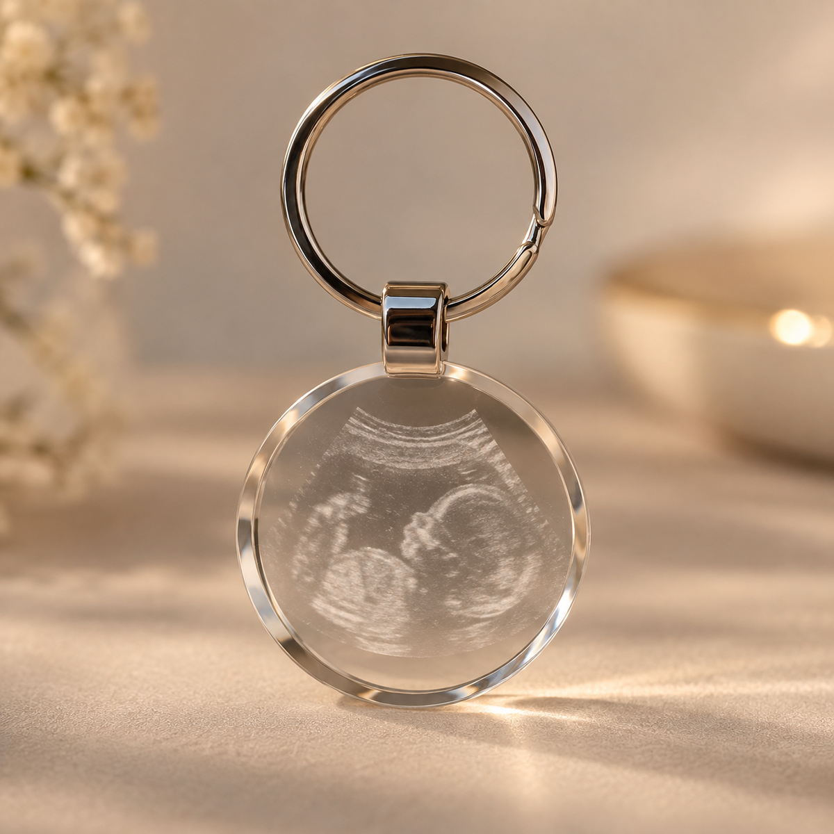 Llavero de cristal 3D personalizado