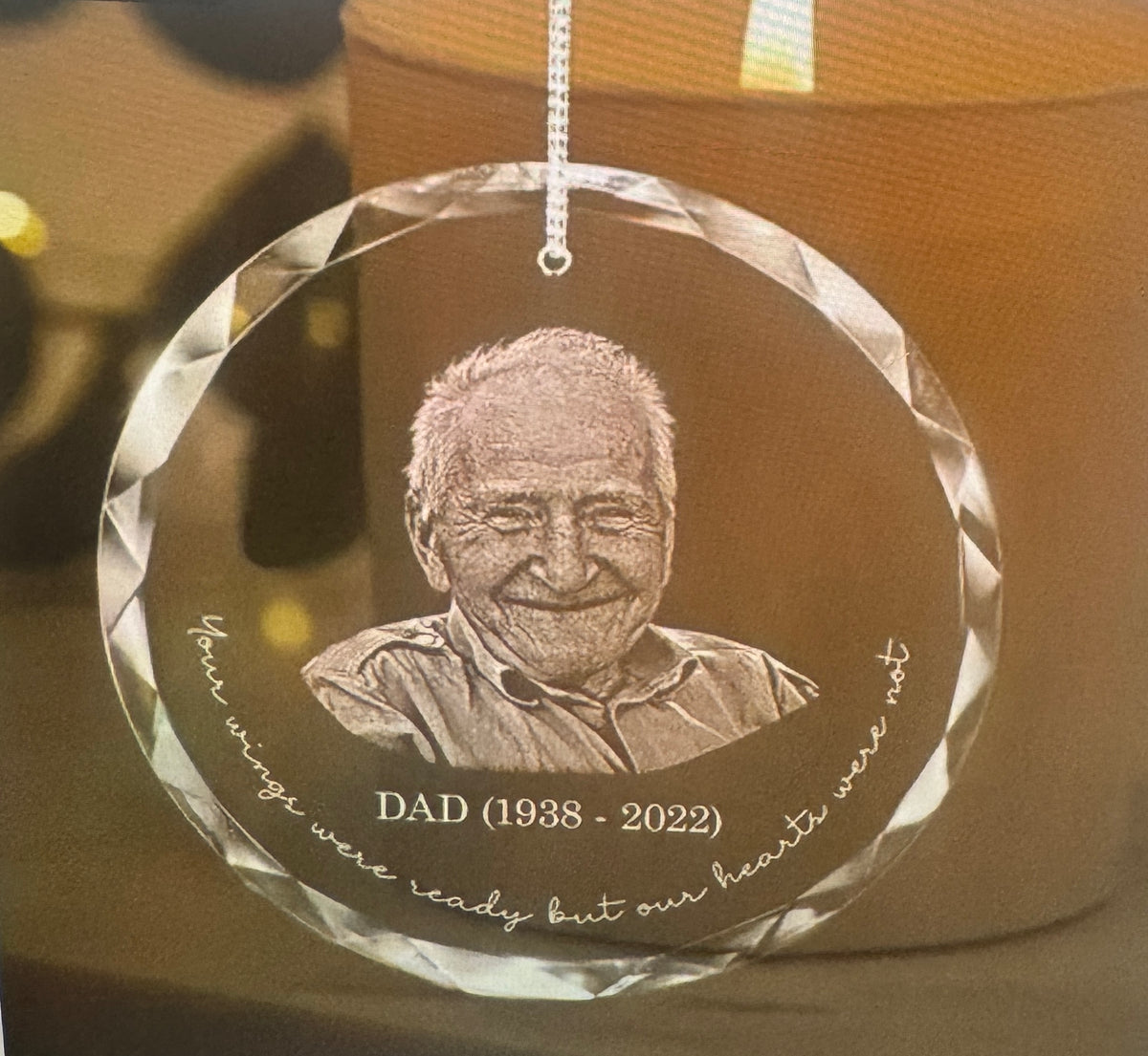 Ornamento  de cristal personalizado